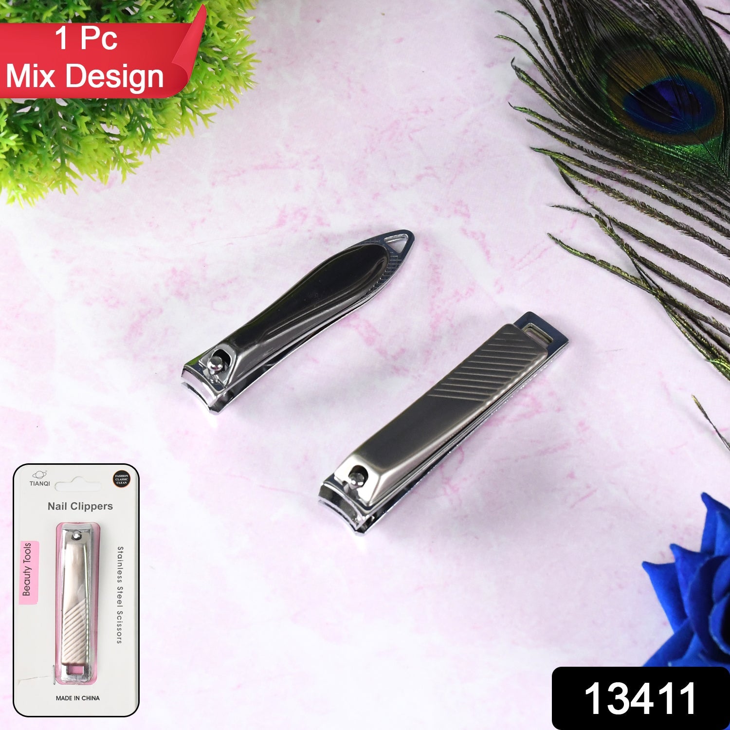 Stainless Steel Folding Portable Large Nail Clippers with Nail File (1 Pc / Mix Design) Stainless Steel Folding Portable Large Nail Clippers with Nail File (1 Pc / Mix Design)